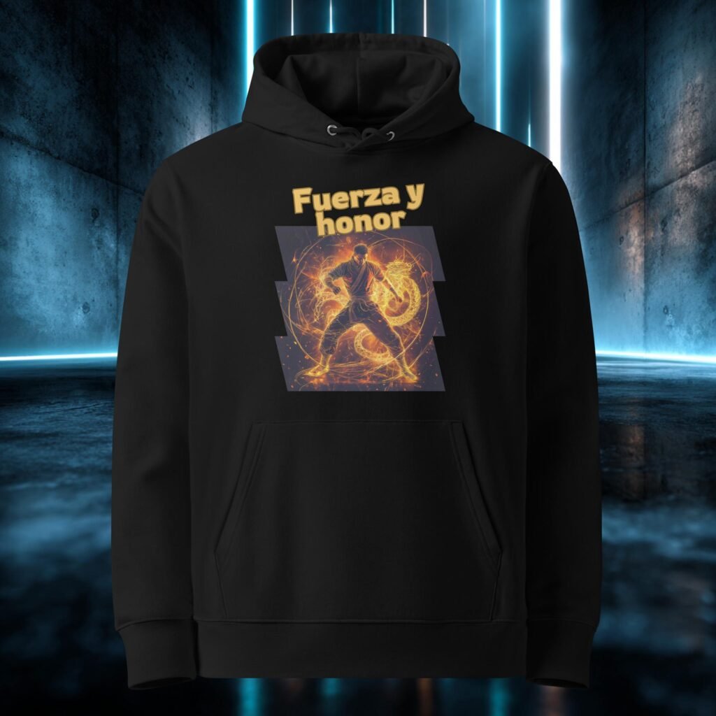 Sudadera orgánica con diseño Fuerza y Honor