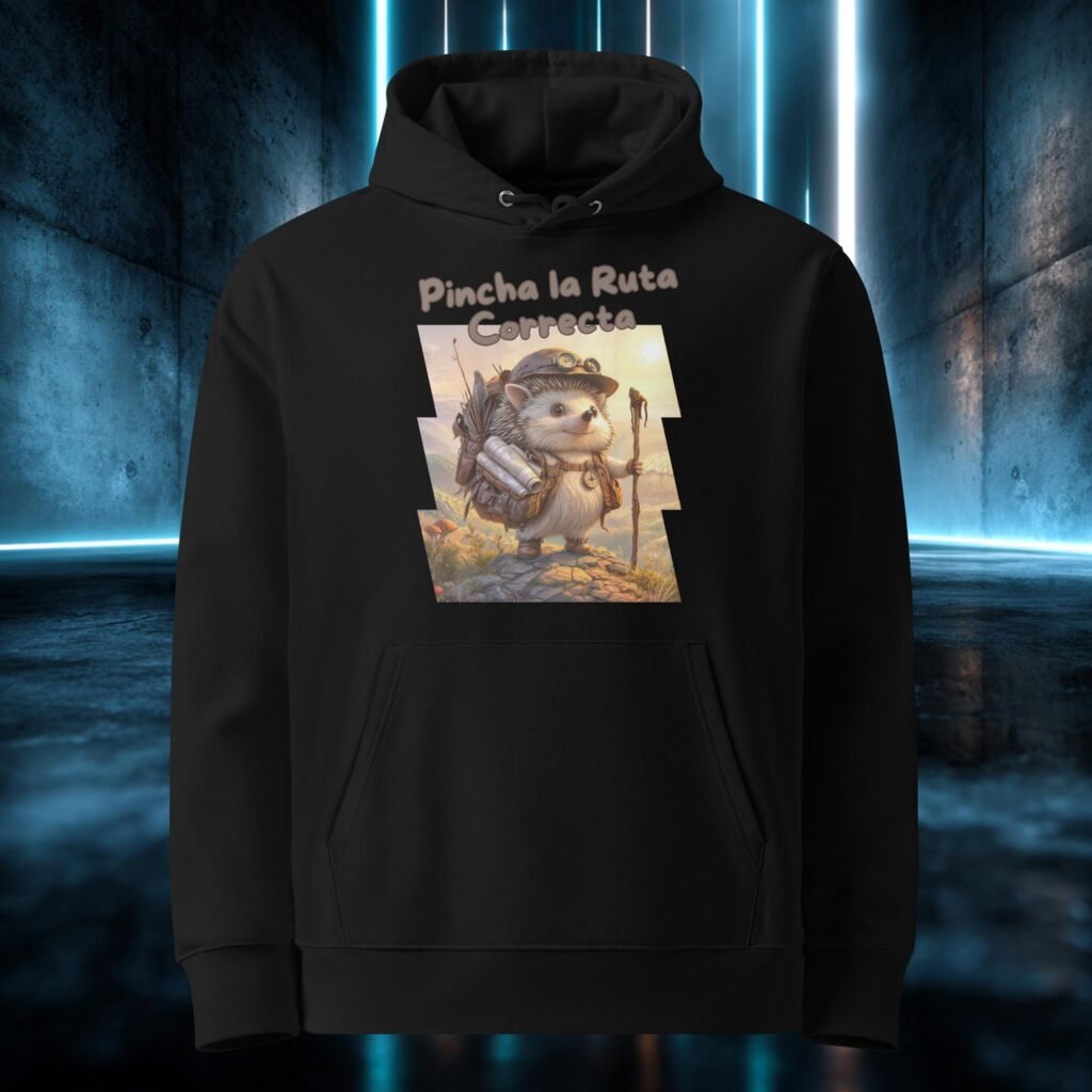 Sudadera orgánica con diseño Erizo Aventurero