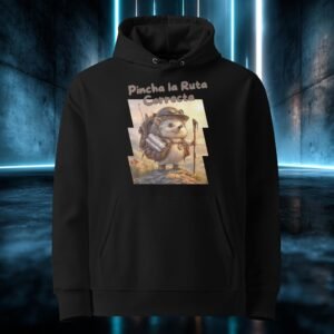 Sudadera orgánica con diseño Erizo Aventurero