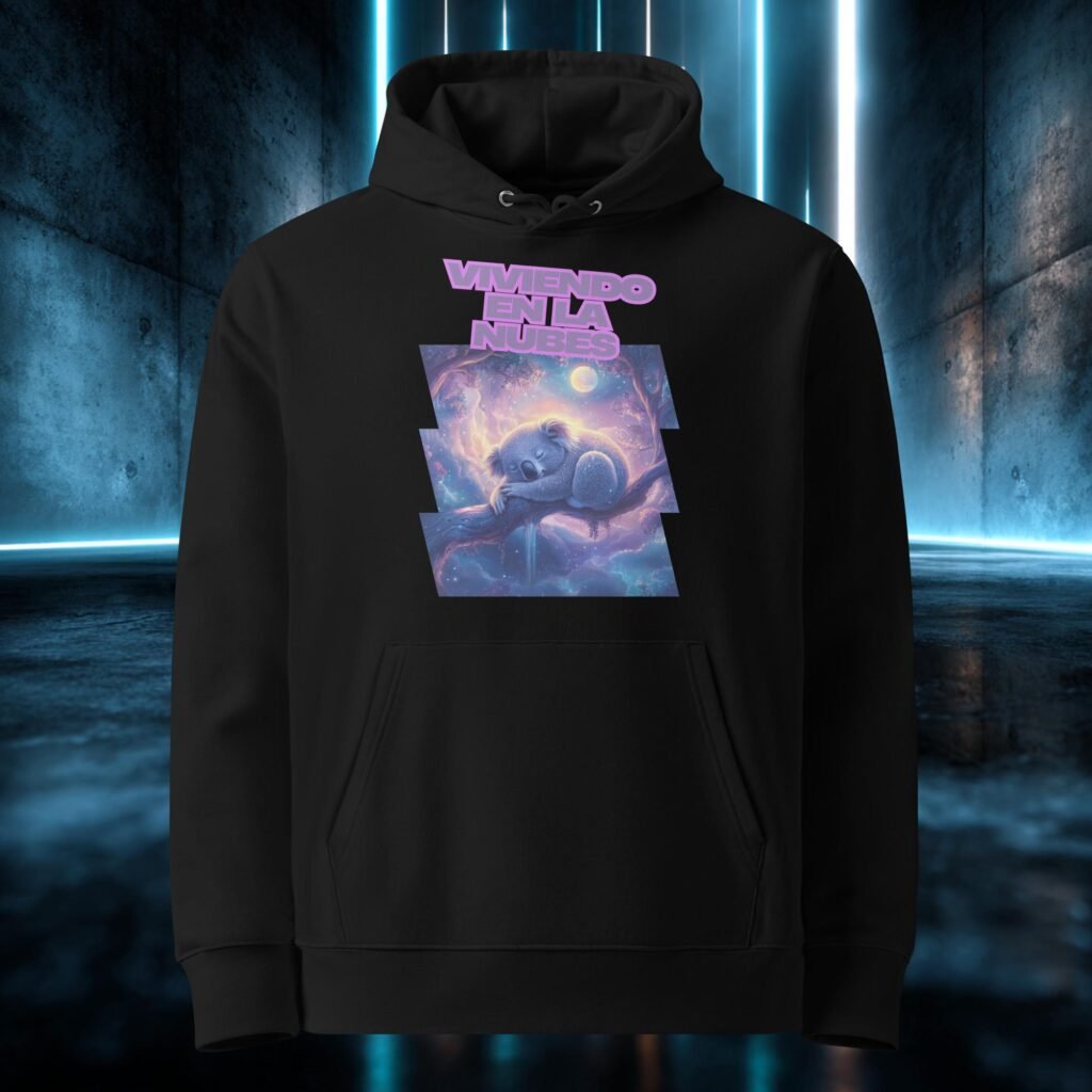 Sudadera orgánica con diseño Viviendo en las Nubes