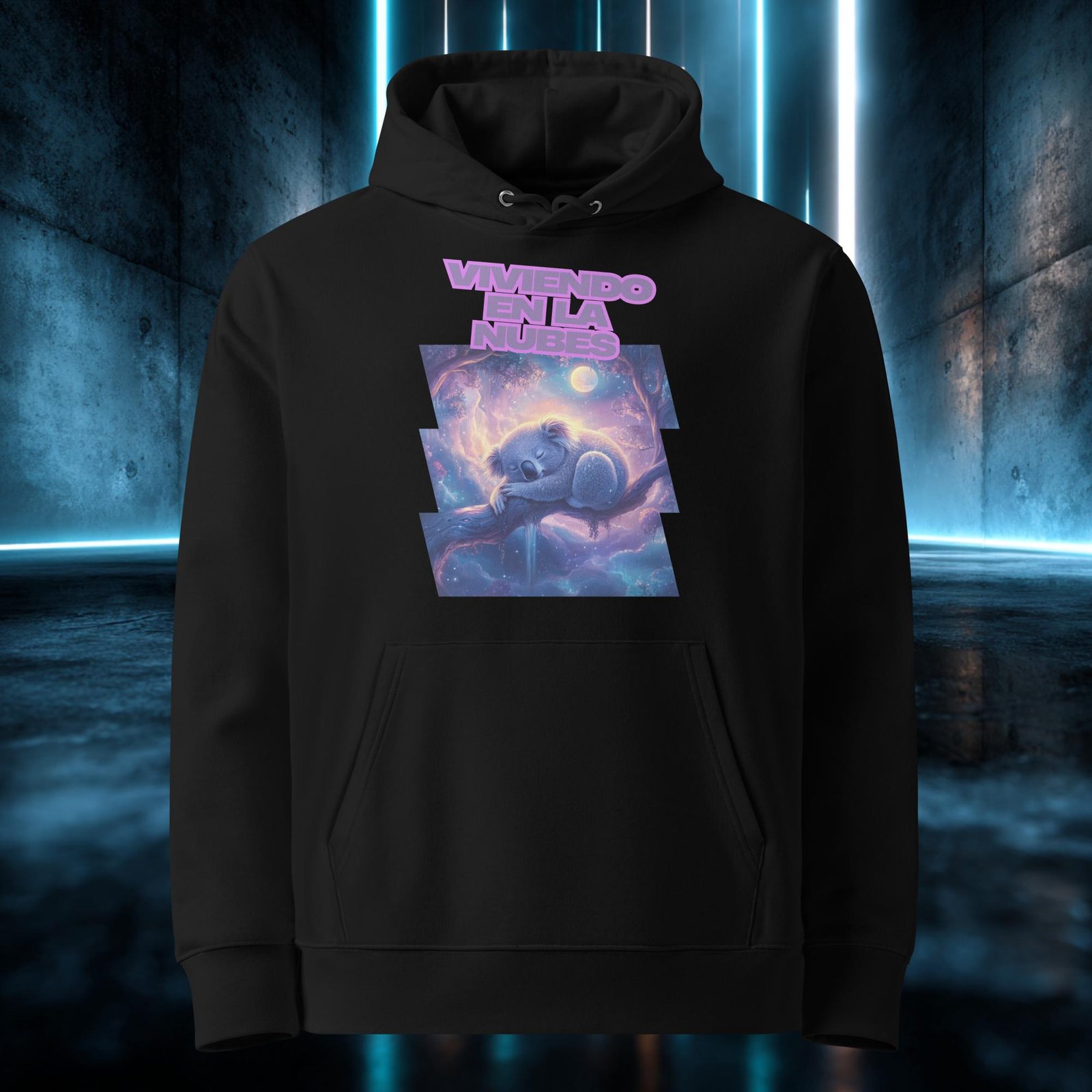 Sudadera orgánica con diseño Viviendo en las Nubes