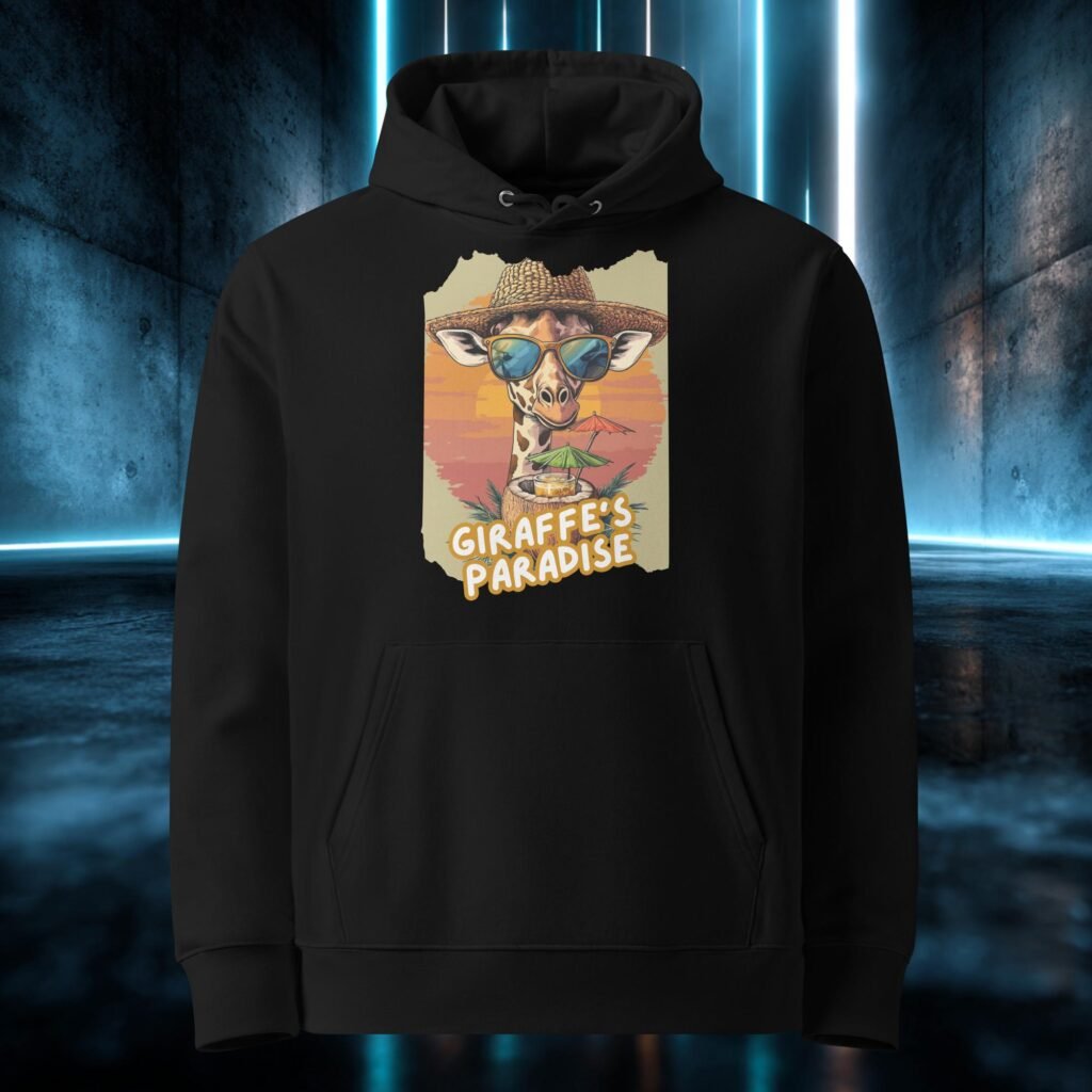 Sudadera orgánica con diseño Jirafa en el Paraíso