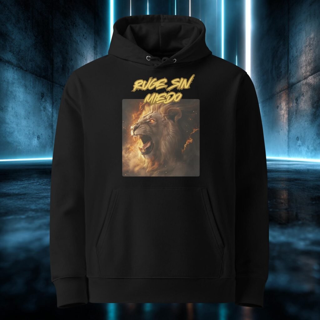 Sudadera orgánica con diseño Ruge Sin Miedo