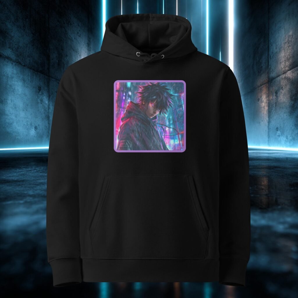 Sudadera orgánica con diseño Lluvia de Neón
