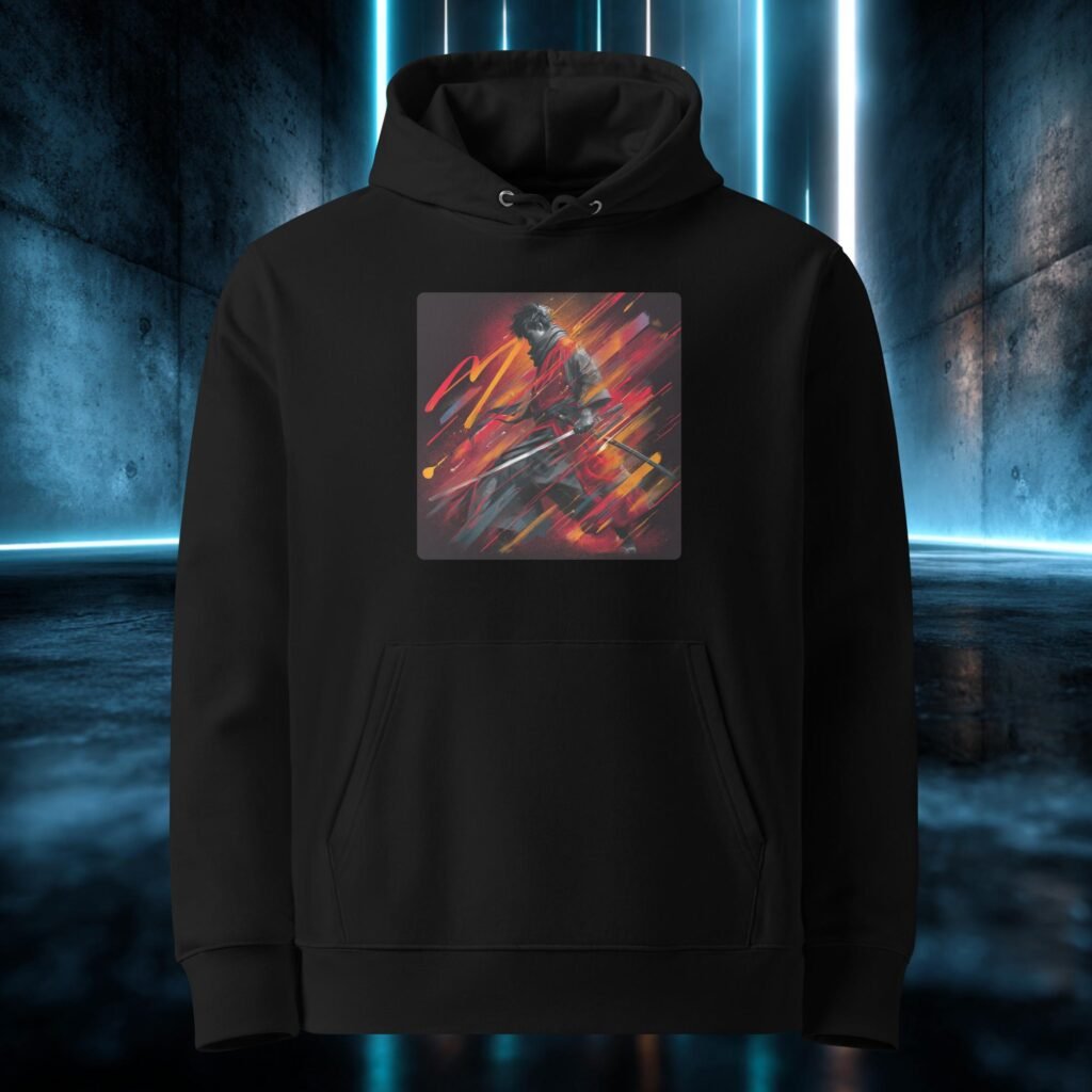 Sudadera orgánica con diseño Trazo de Acero