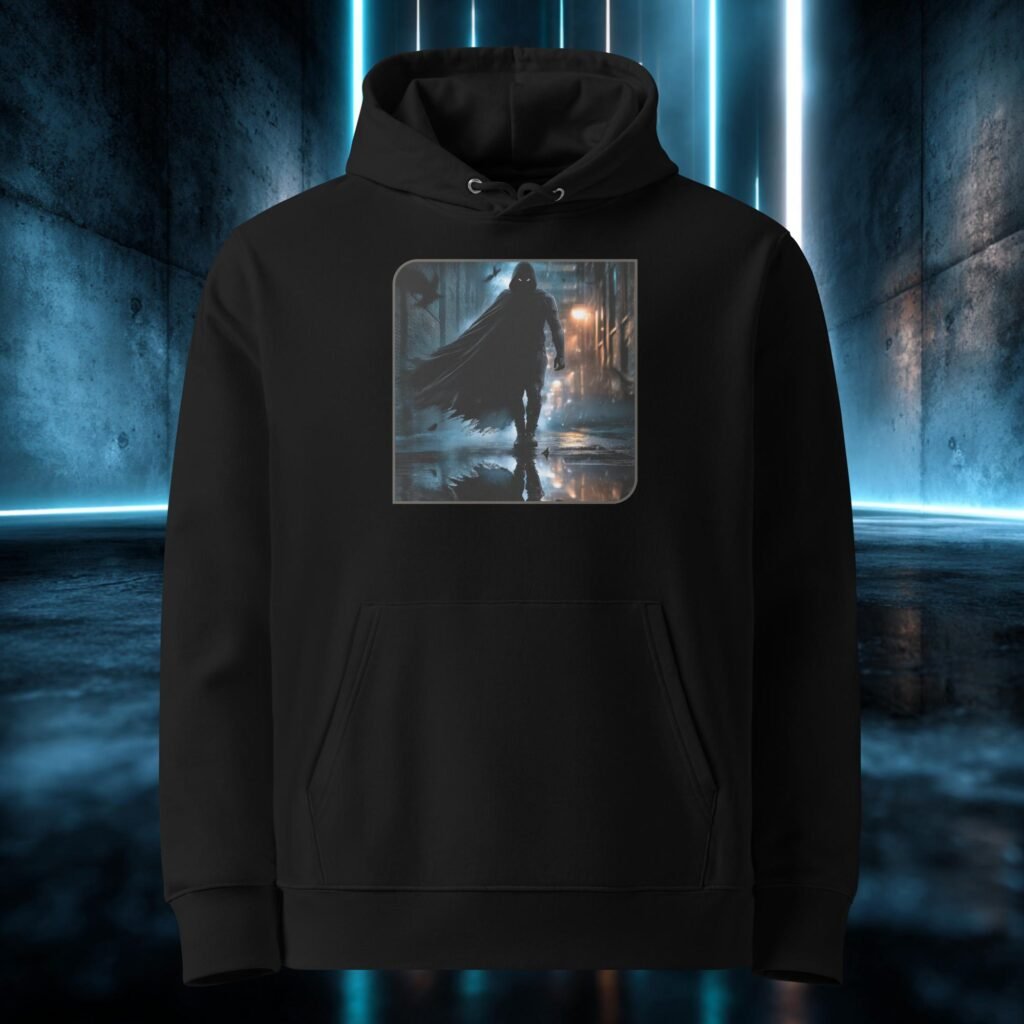 Sudadera orgánica con diseño Sombra en el Callejón