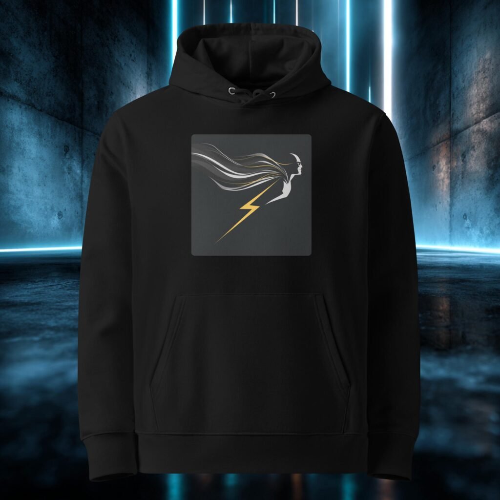 Sudadera orgánica con diseño Rayo y Melena