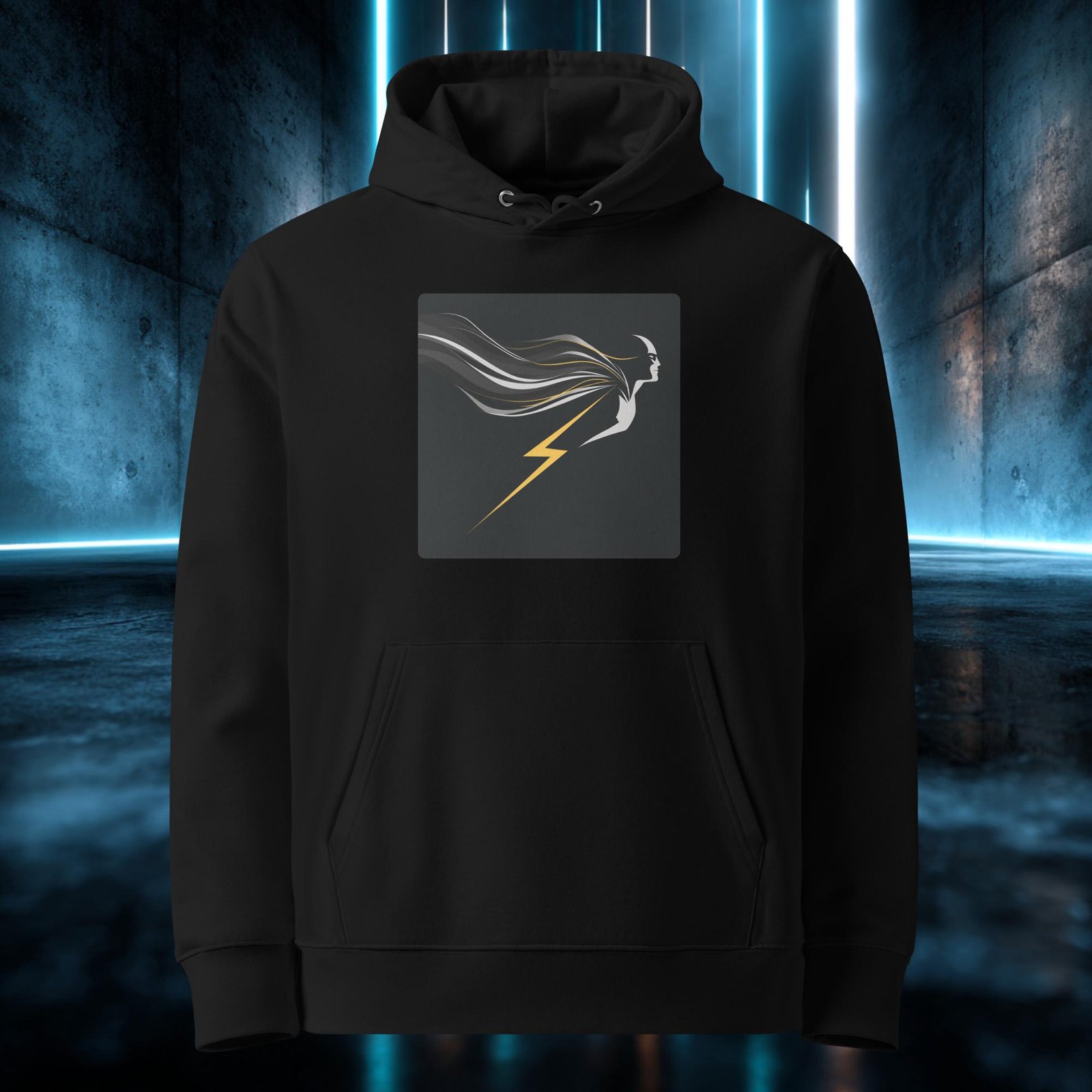 Sudadera orgánica con diseño Rayo y Melena