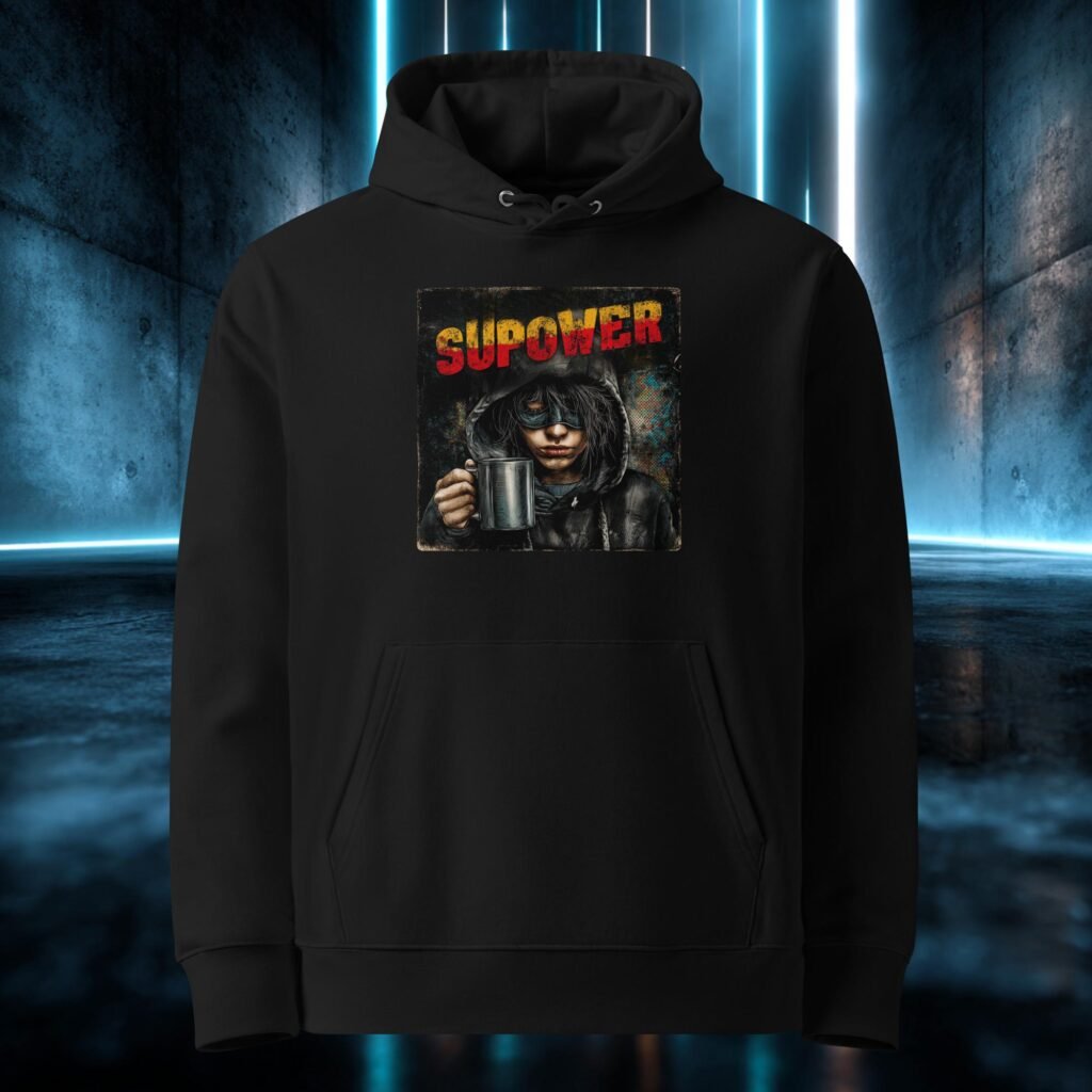 Sudadera orgánica con diseño Supower
