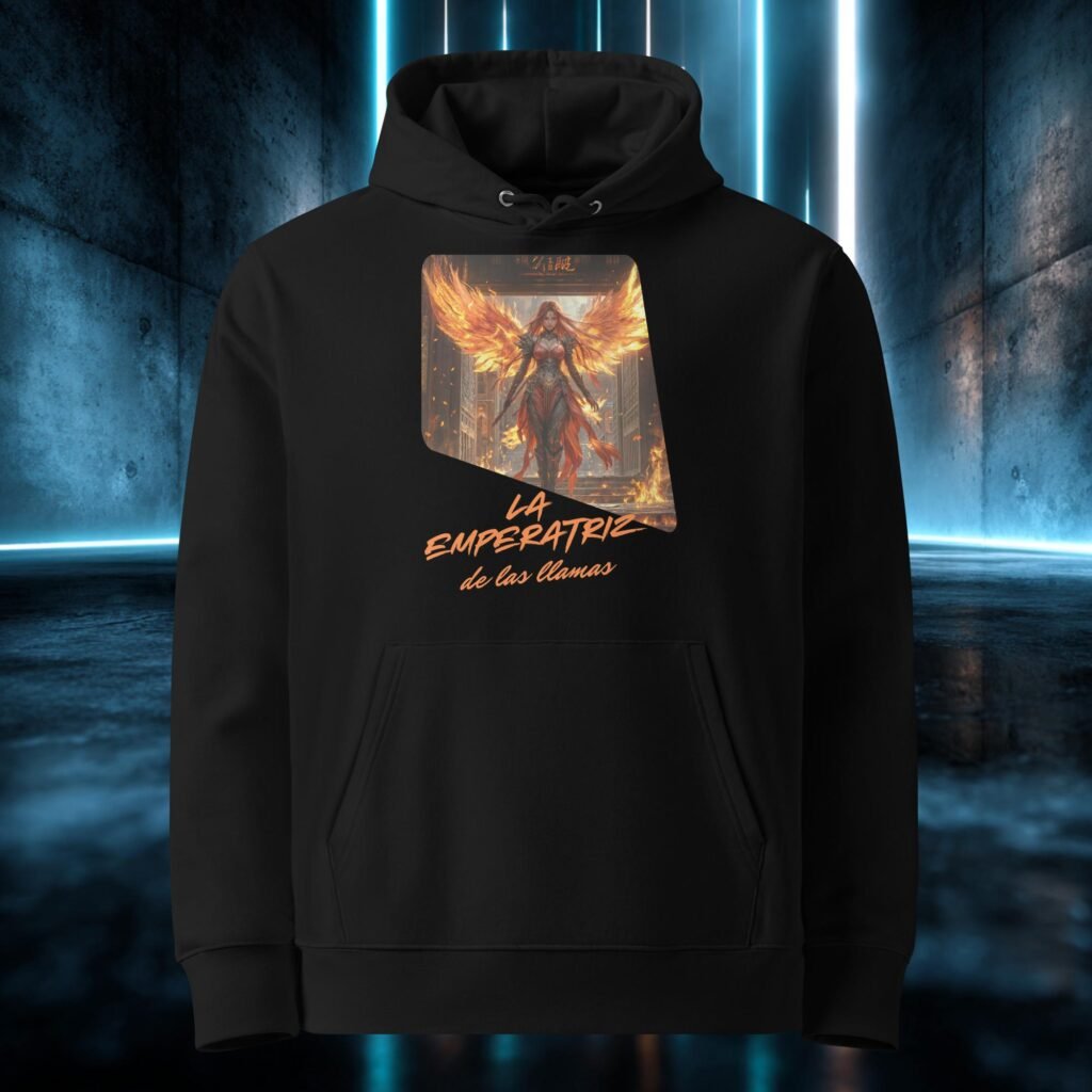Sudadera orgánica con diseño La Emperatriz de las Llamas