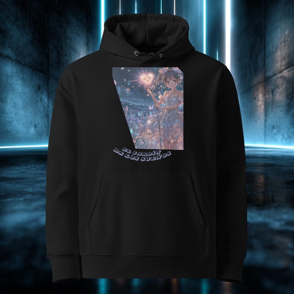 Sudadera orgánica con diseño El Jardín de los Sueños