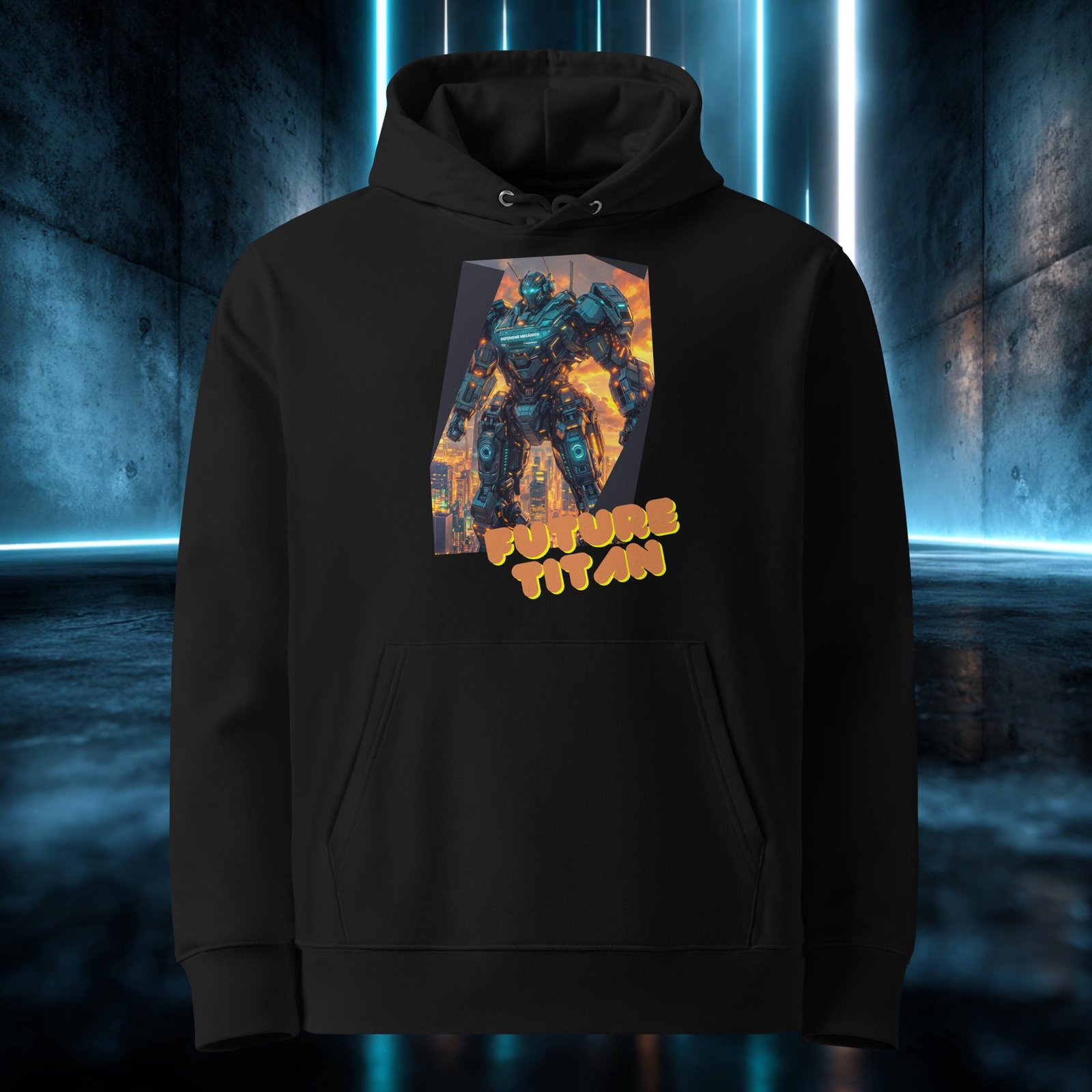 Sudadera orgánica con diseño Titán del Futuro