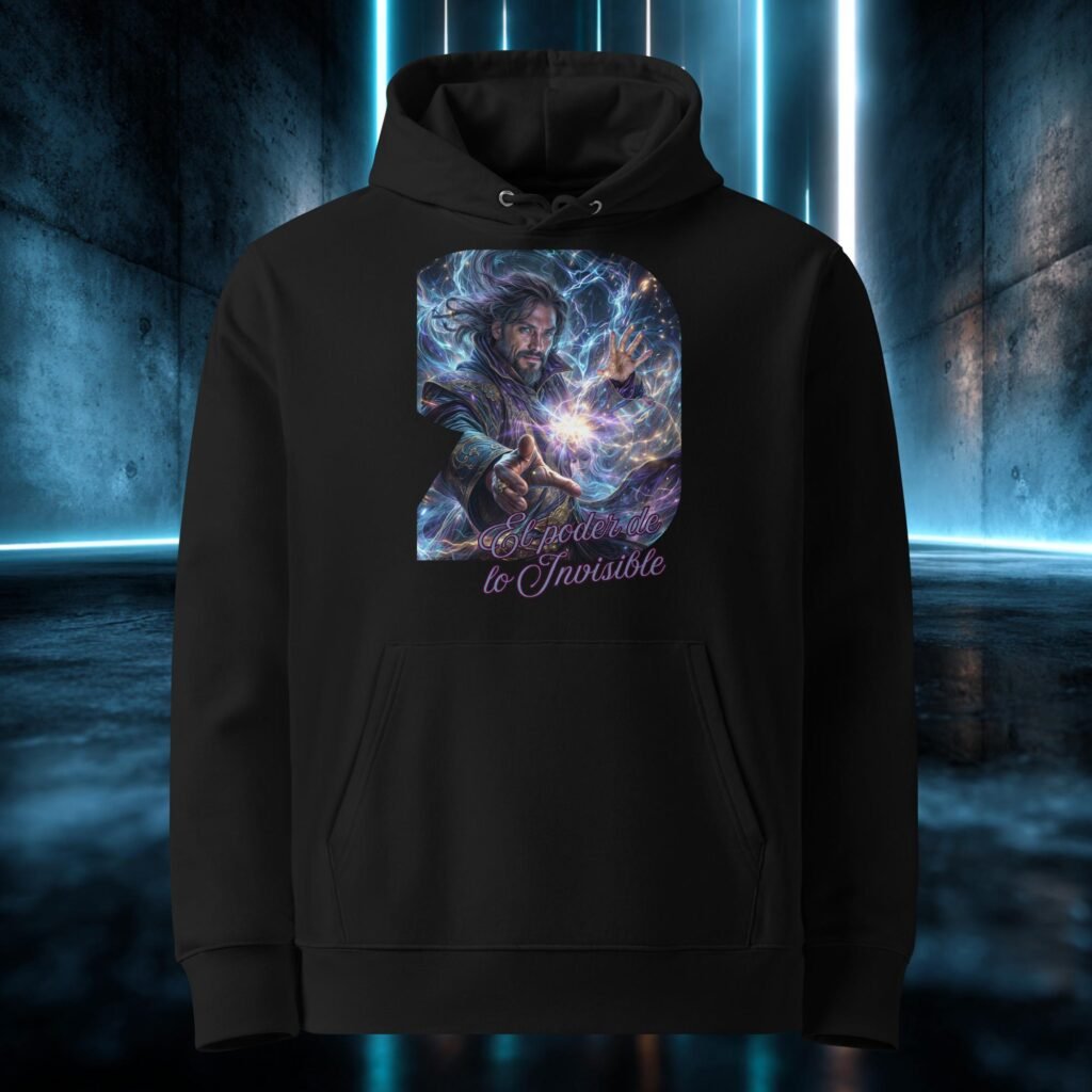Sudadera orgánica con diseño El Poder de lo Invisible