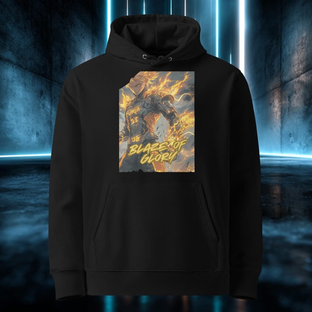 Sudadera orgánica con diseño Llamarada de Gloria