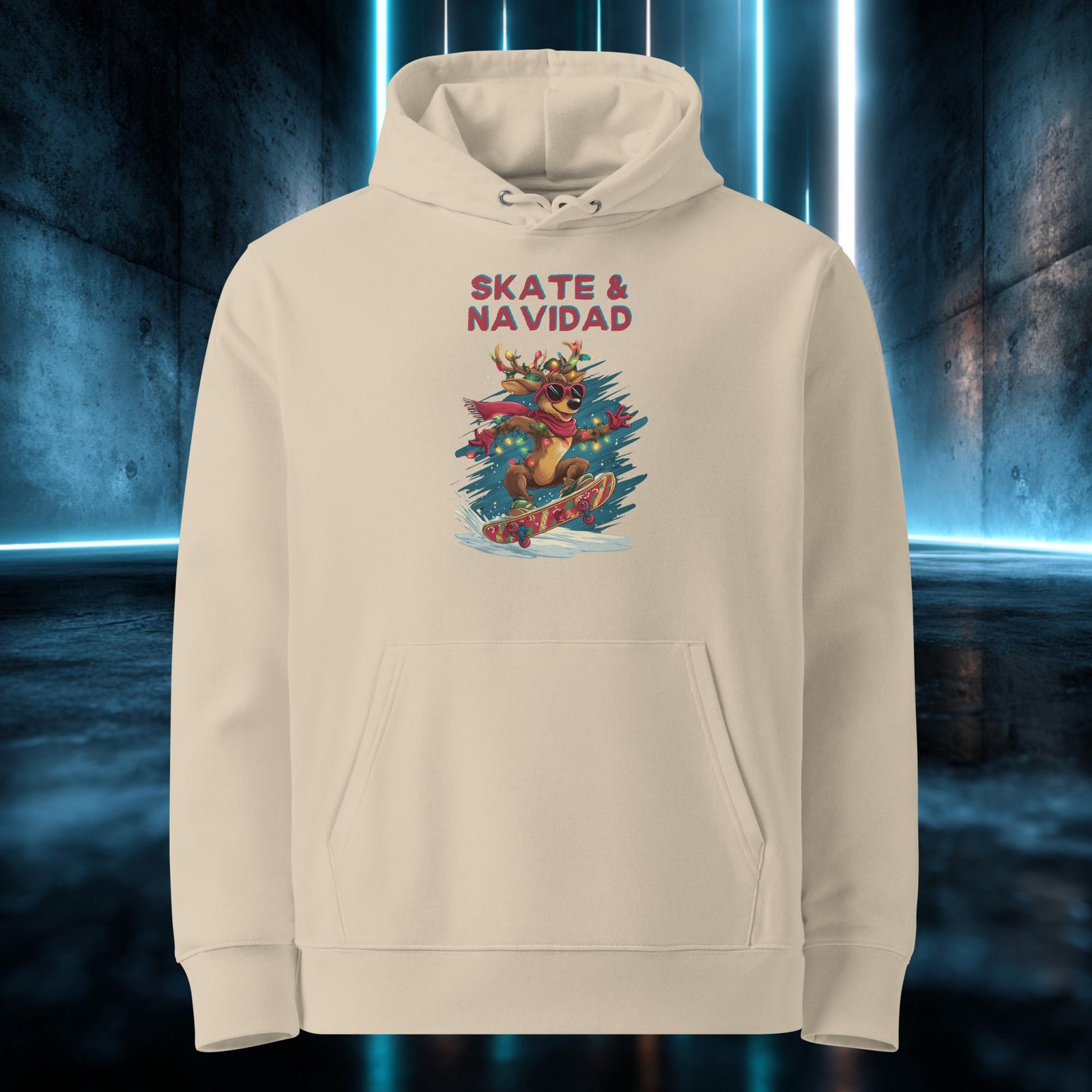 Sudadera orgánica con diseño Reno en la Tabla — color 2