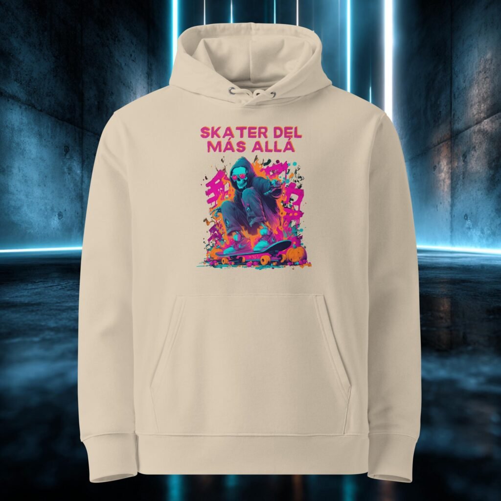 Sudadera orgánica con diseño Skater del Más Allá
