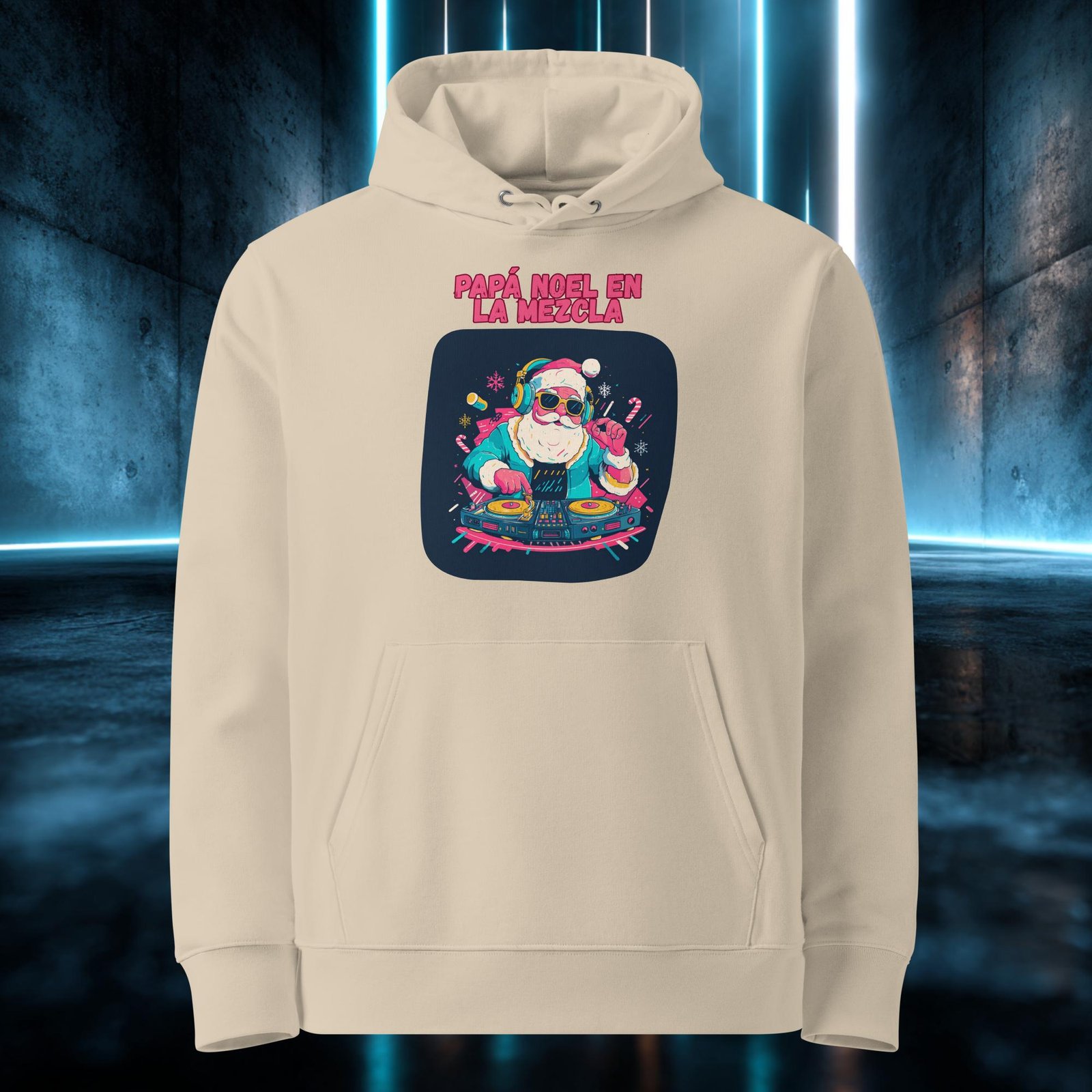 Sudadera orgánica con diseño Papá Noel en la Mezcla — color 2