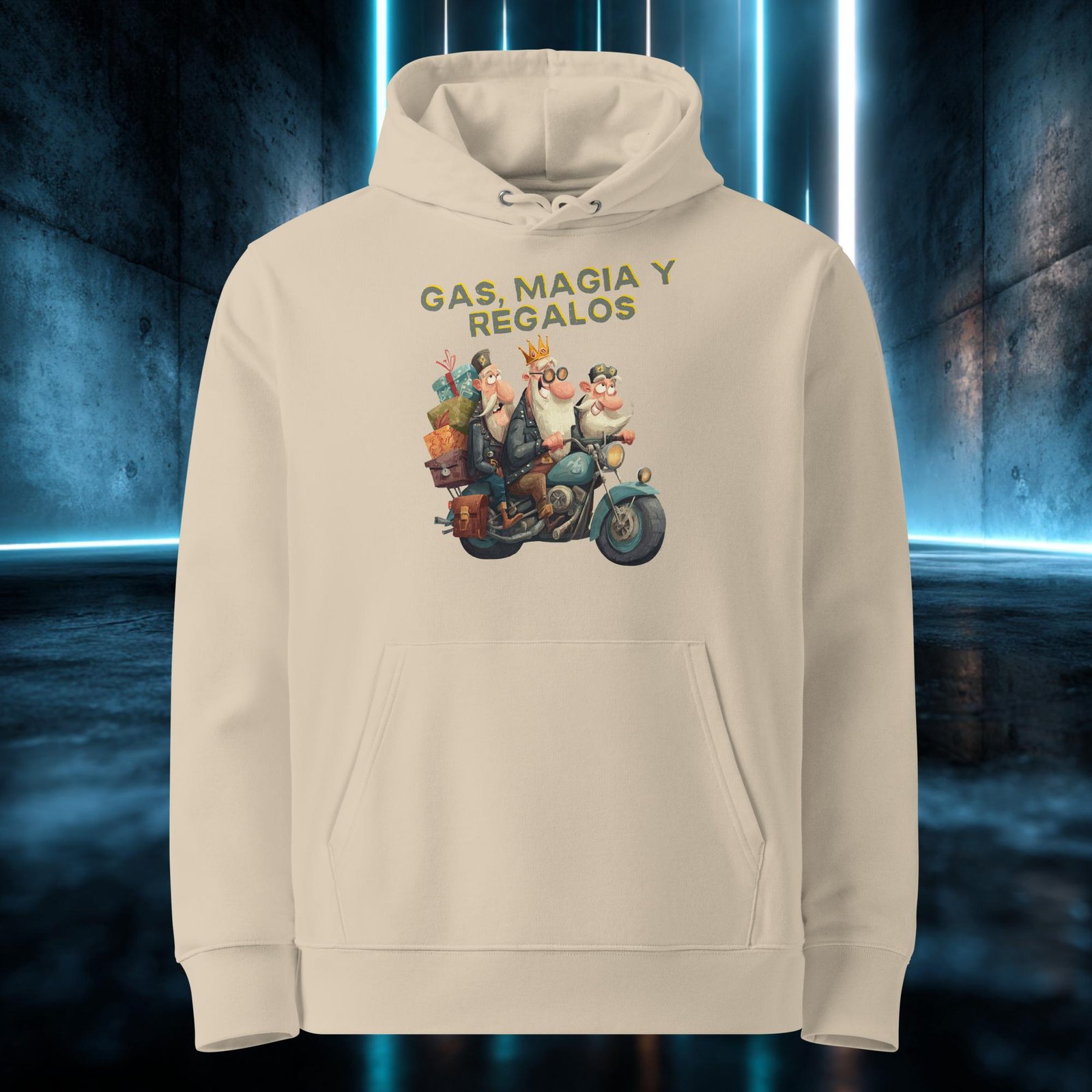 Sudadera orgánica con diseño Gas, Magia y Regalos — color 2