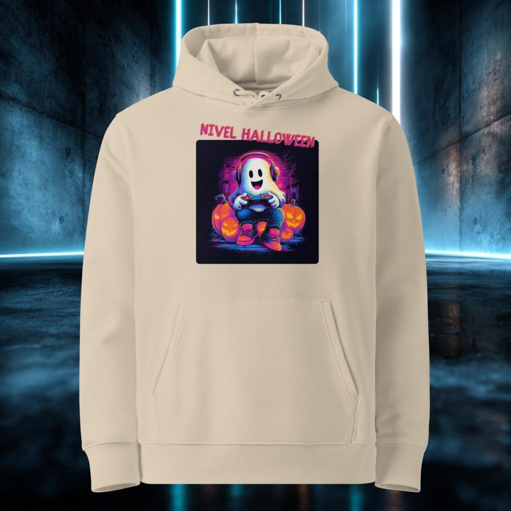 Sudadera orgánica con diseño Nivel Halloween
