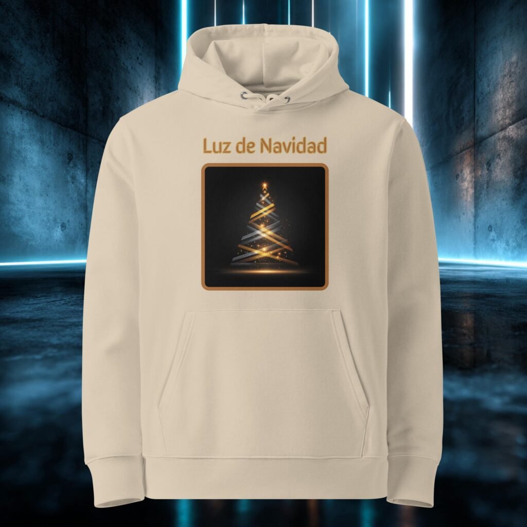 Sudadera orgánica con diseño Luz de Navidad