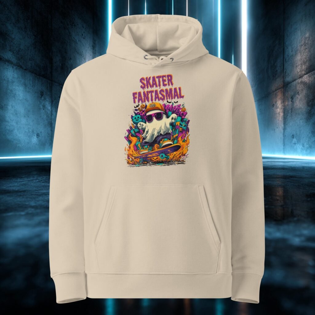 Sudadera orgánica con diseño Skater Fantasmal