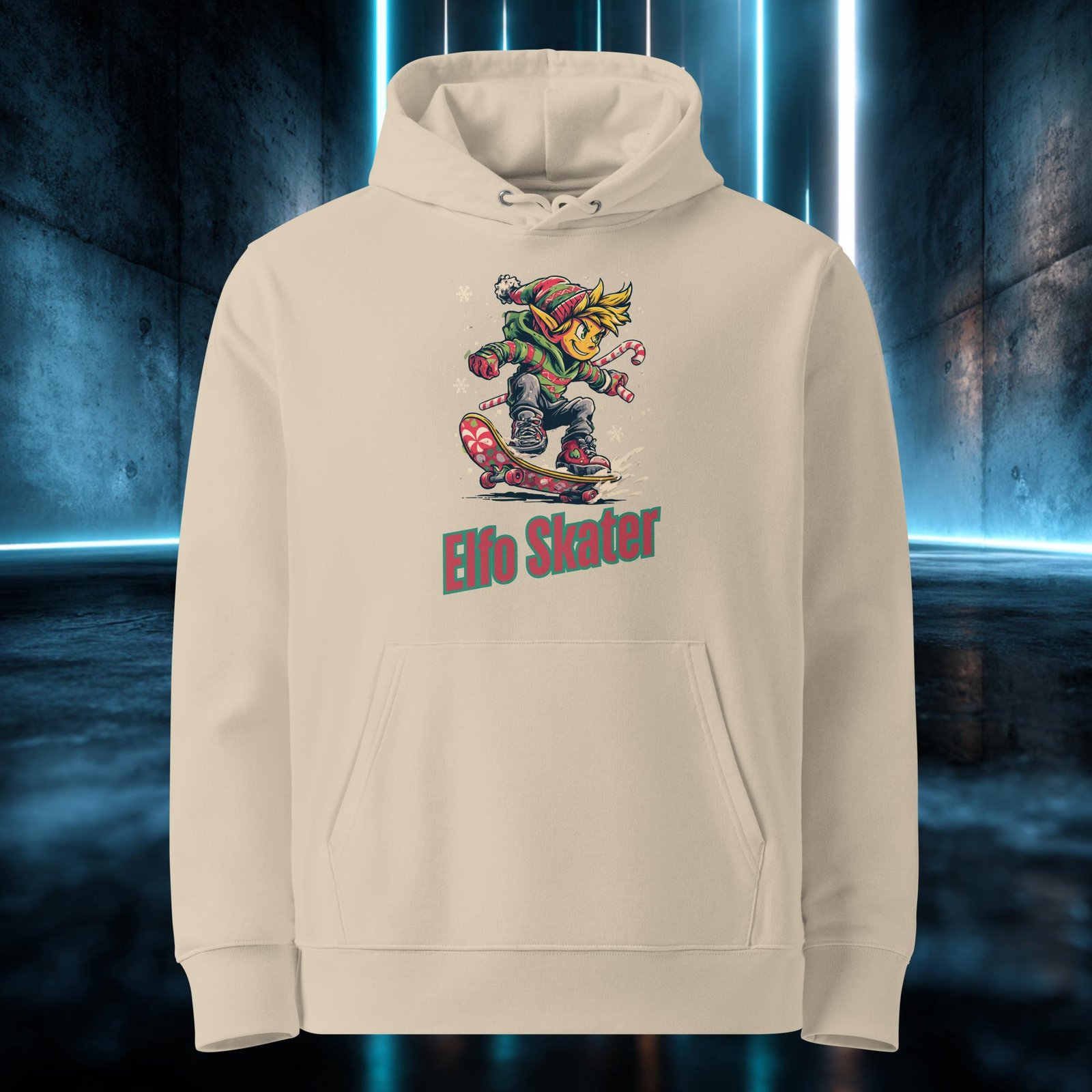 Sudadera orgánica con diseño Elfo Skater — color 2