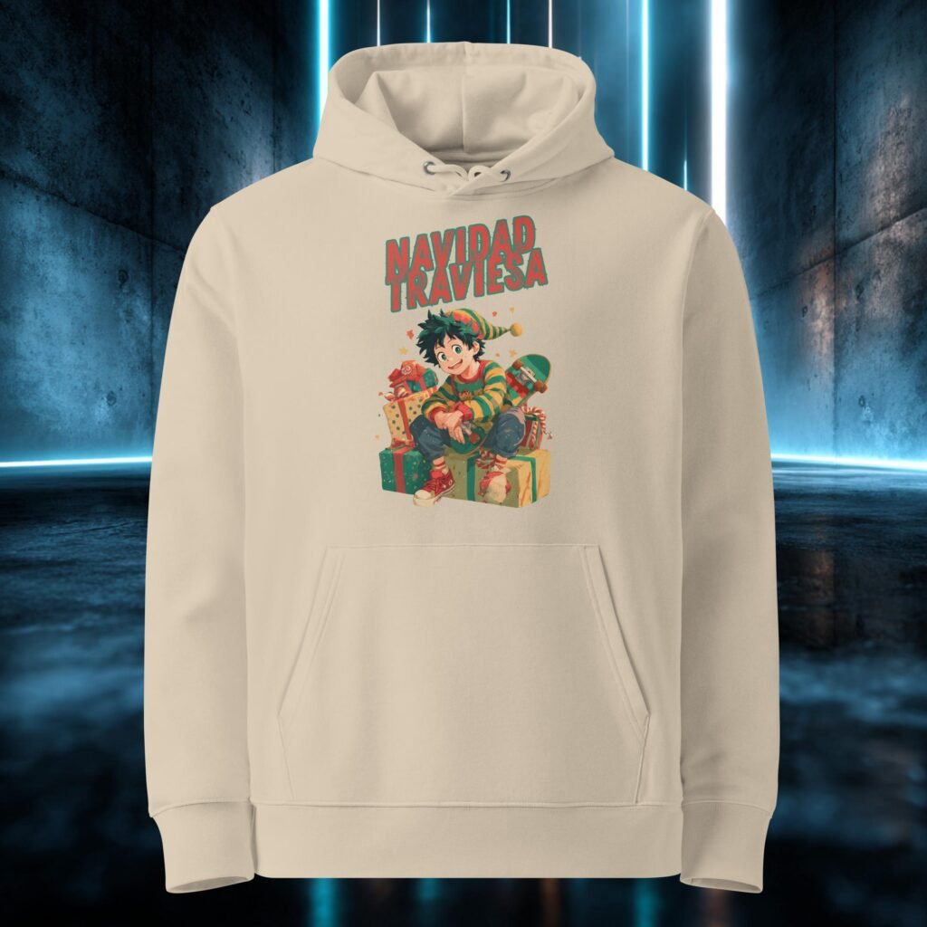 Sudadera orgánica con diseño Navidad Traviesa