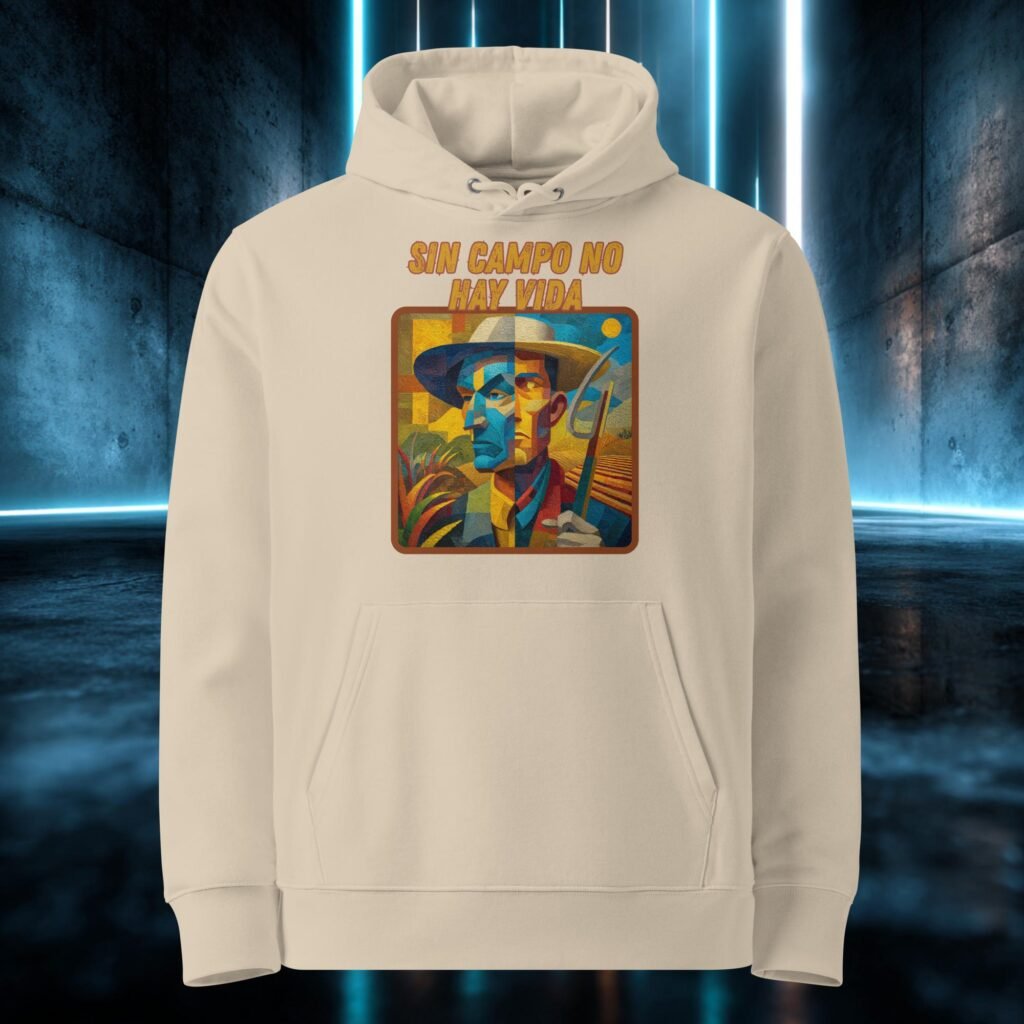 Sudadera orgánica con diseño Sin Campo No Hay Vida