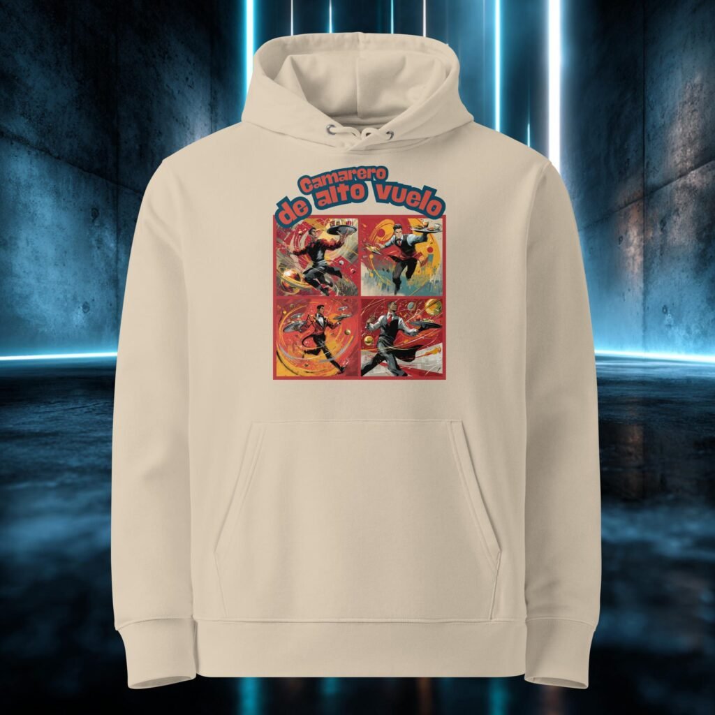 Sudadera orgánica con diseño Camarero de Alto Vuelo