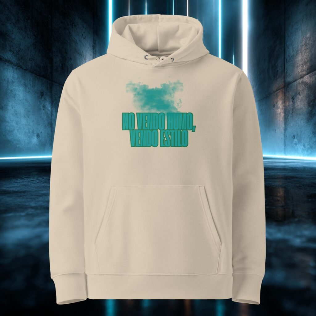 Sudadera orgánica con diseño No Vendo Humo, Vendo Estilo