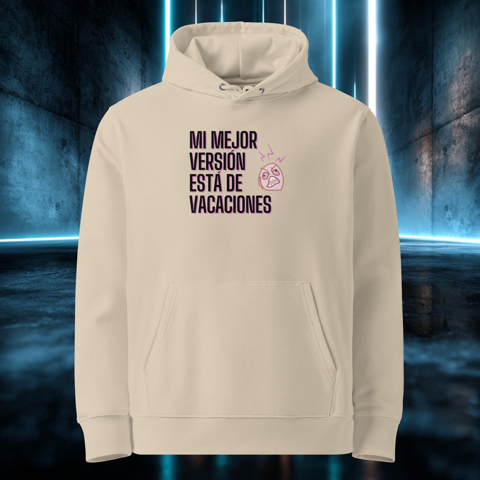 Sudadera orgánica con diseño Mi Mejor Versión Está de Vacaciones — color 2