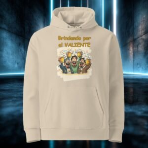 Sudadera orgánica con diseño Brindando por el Valiente