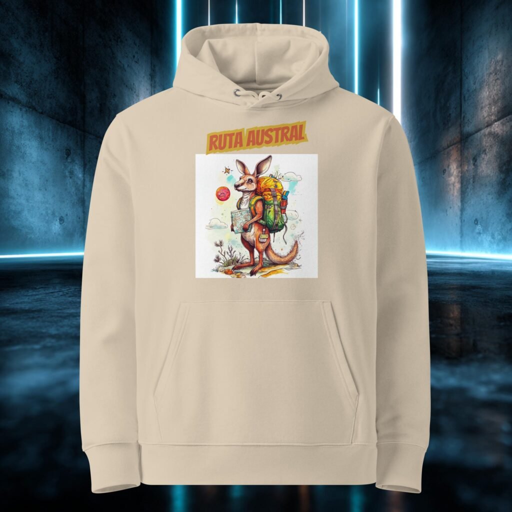 Sudadera orgánica con diseño Ruta Austral