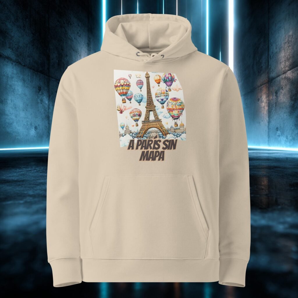 Sudadera orgánica con diseño A París Sin Mapa