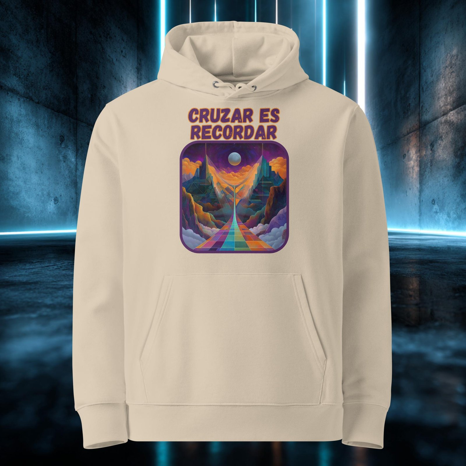 Sudadera orgánica con diseño Cruzar Es Recordar — color 2
