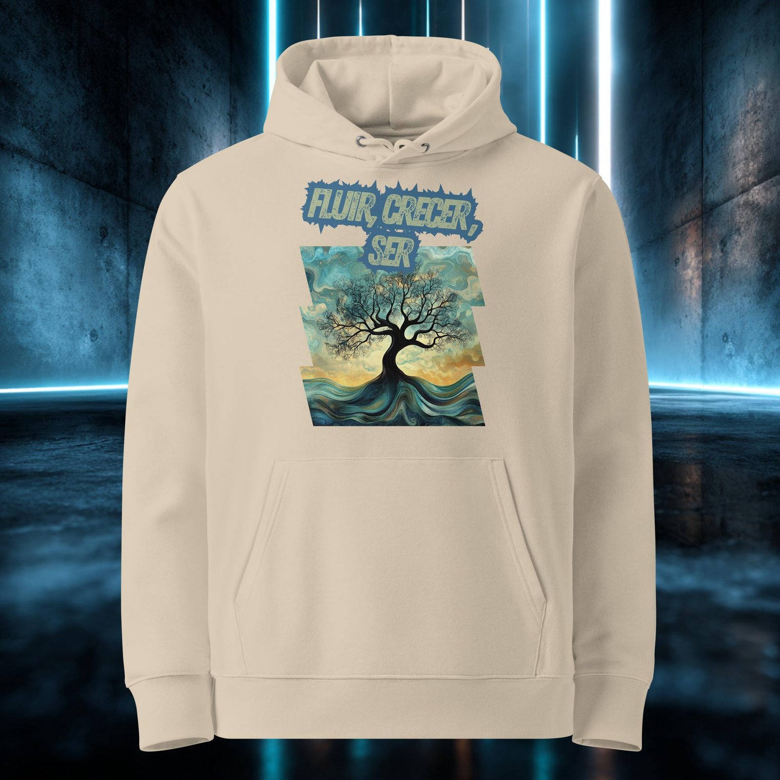 Sudadera orgánica con diseño Fluir, Crecer, Ser — color 2