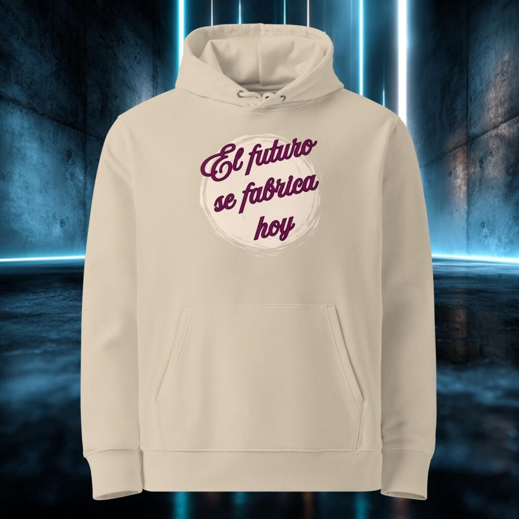 Sudadera orgánica con diseño El Futuro Se Fabrica Hoy