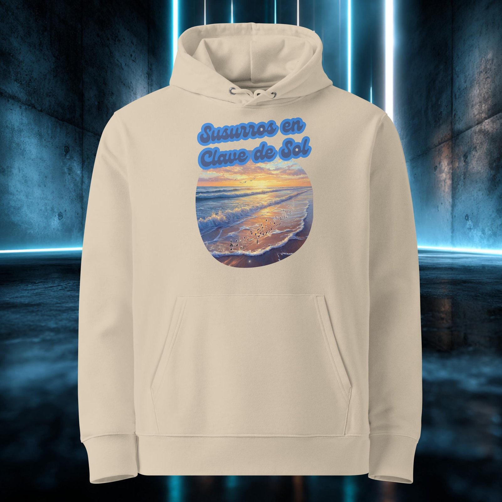 Sudadera orgánica con diseño Susurros en Clave de Sol — color 2