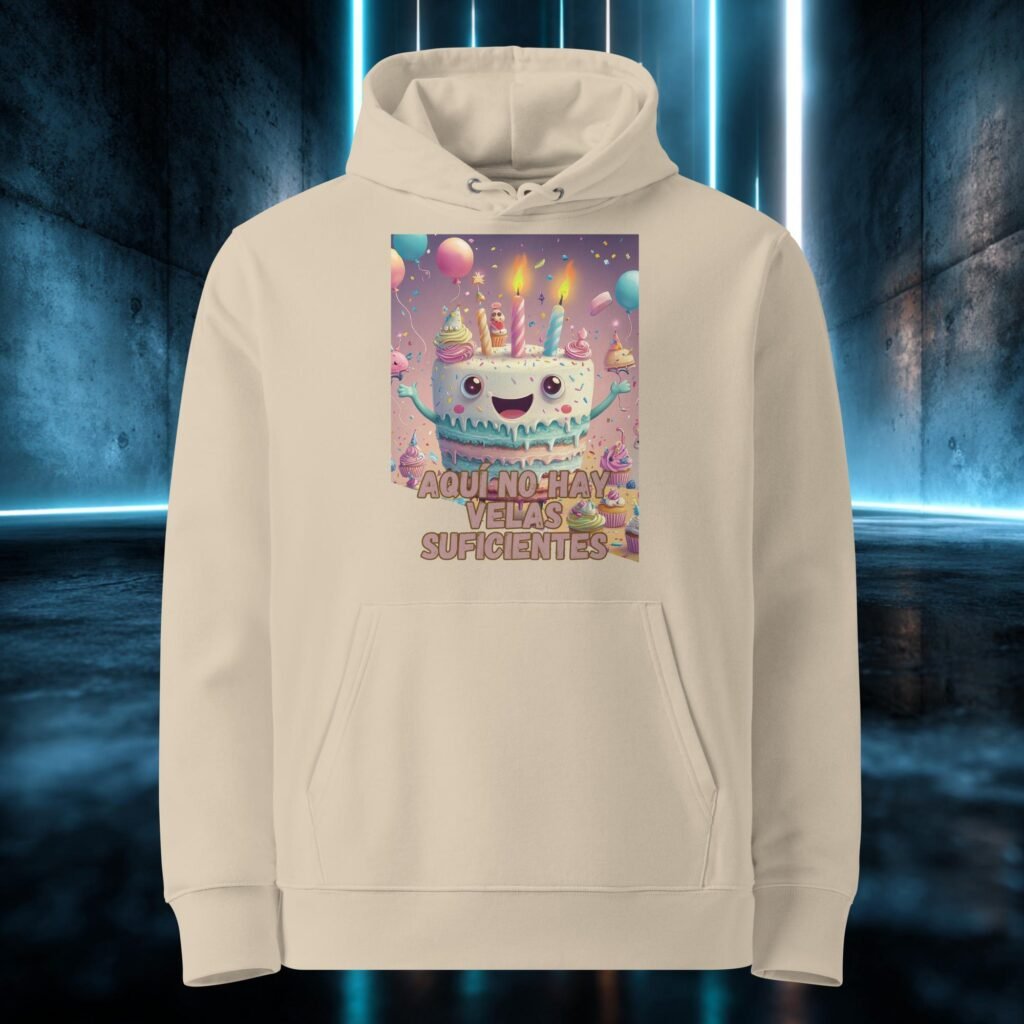 Sudadera orgánica con diseño Aquí No Hay Velas Suficientes