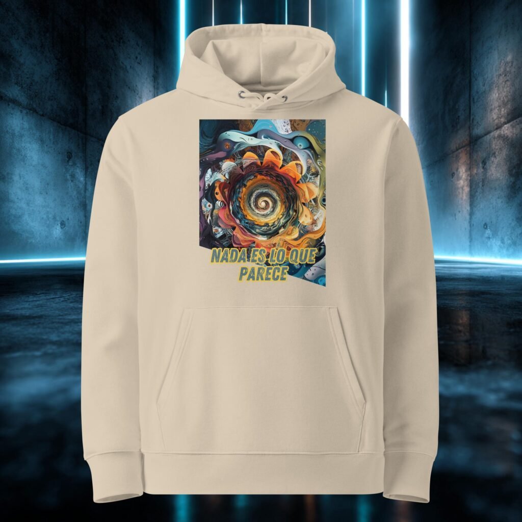 Sudadera orgánica con diseño Nada Es Lo Que Parece