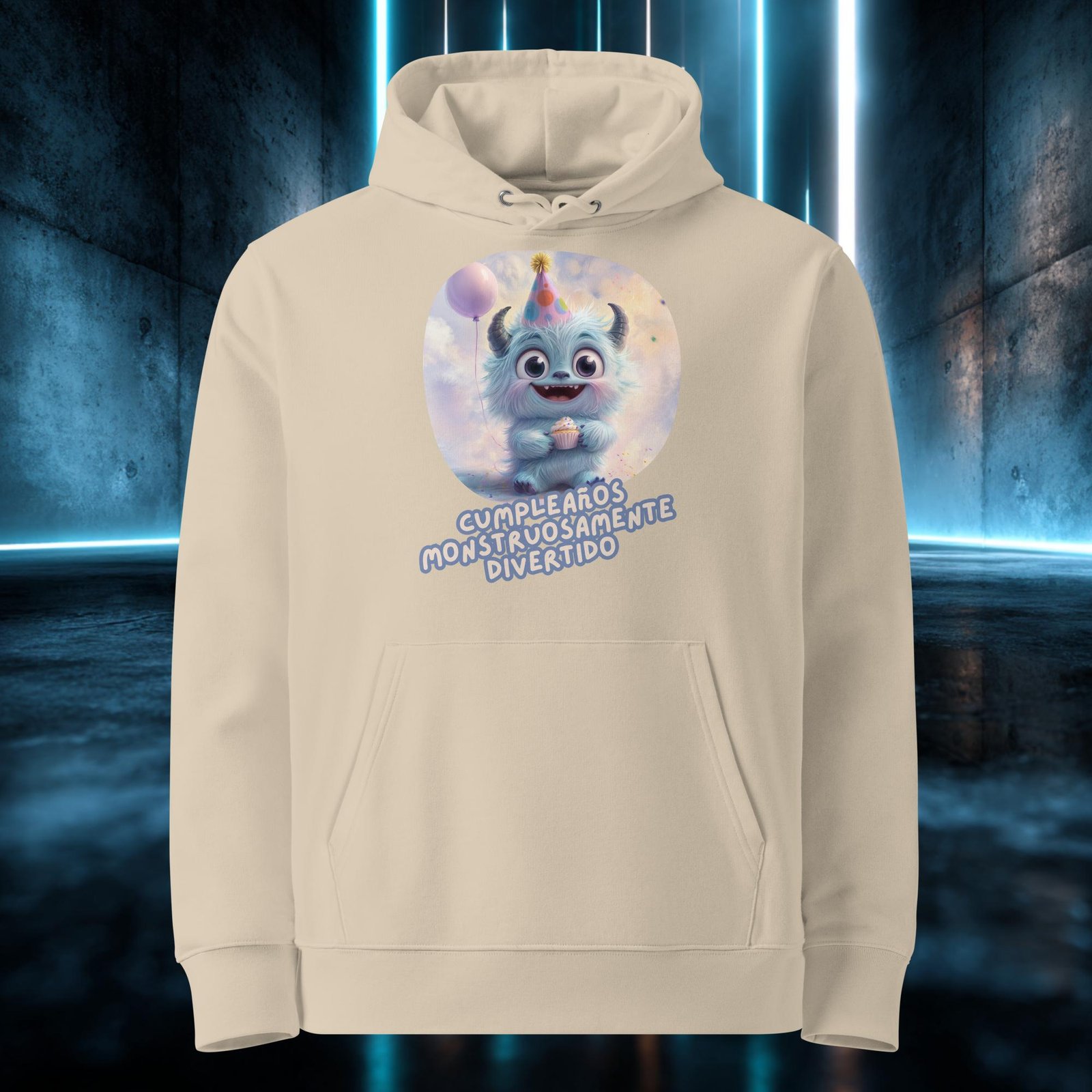 Sudadera orgánica con diseño Cumpleaños Monstruosamente Divertido