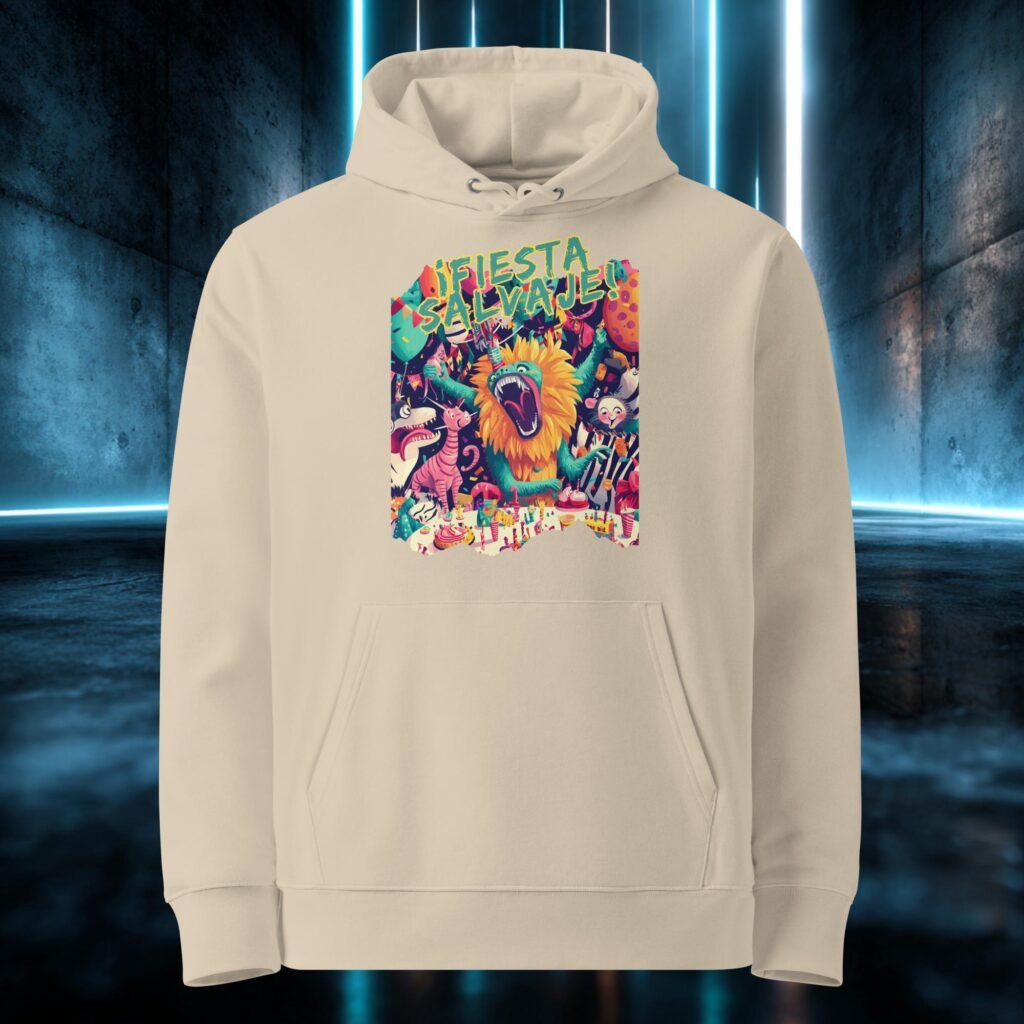 Sudadera orgánica con diseño Fiesta Salvaje
