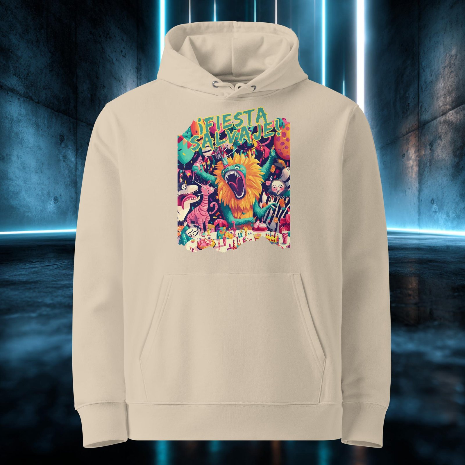 Sudadera orgánica con diseño Fiesta Salvaje