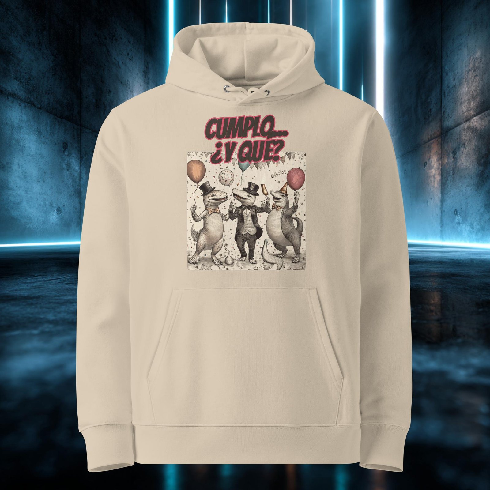 Sudadera orgánica con diseño Cumplo, ¿y Qué?