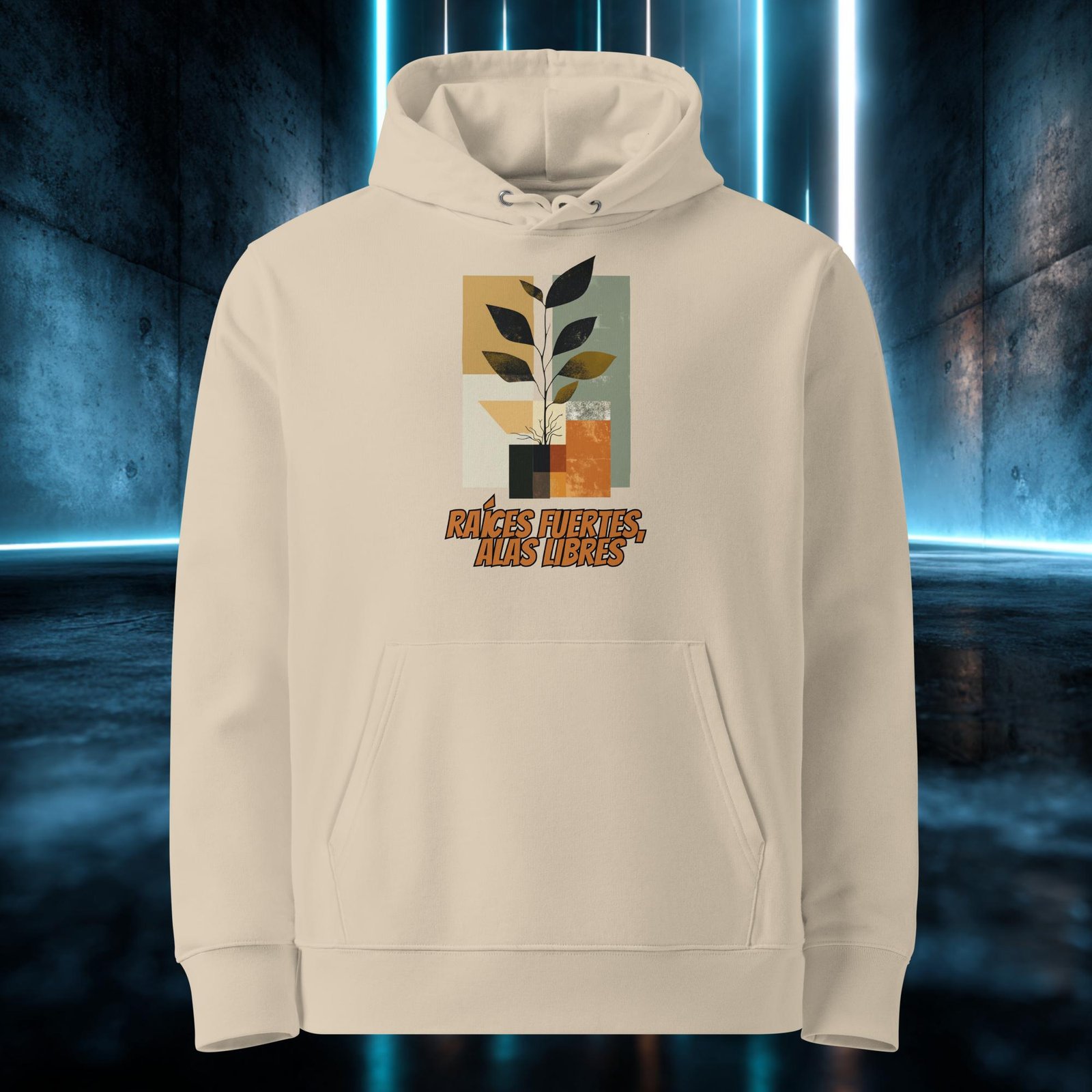 Sudadera orgánica con diseño Raíces Fuertes, Alas Libres