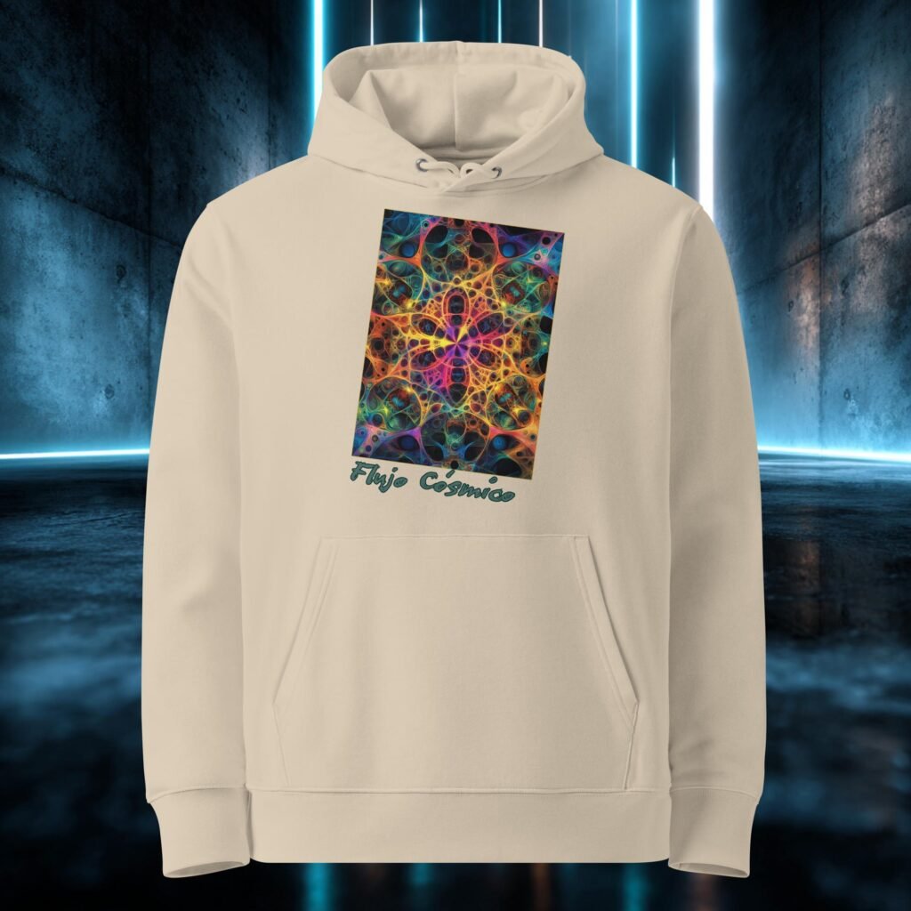 Sudadera orgánica con diseño Flujo Cósmico