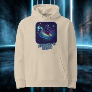 Sudadera orgánica con diseño Surfeando el Infinito