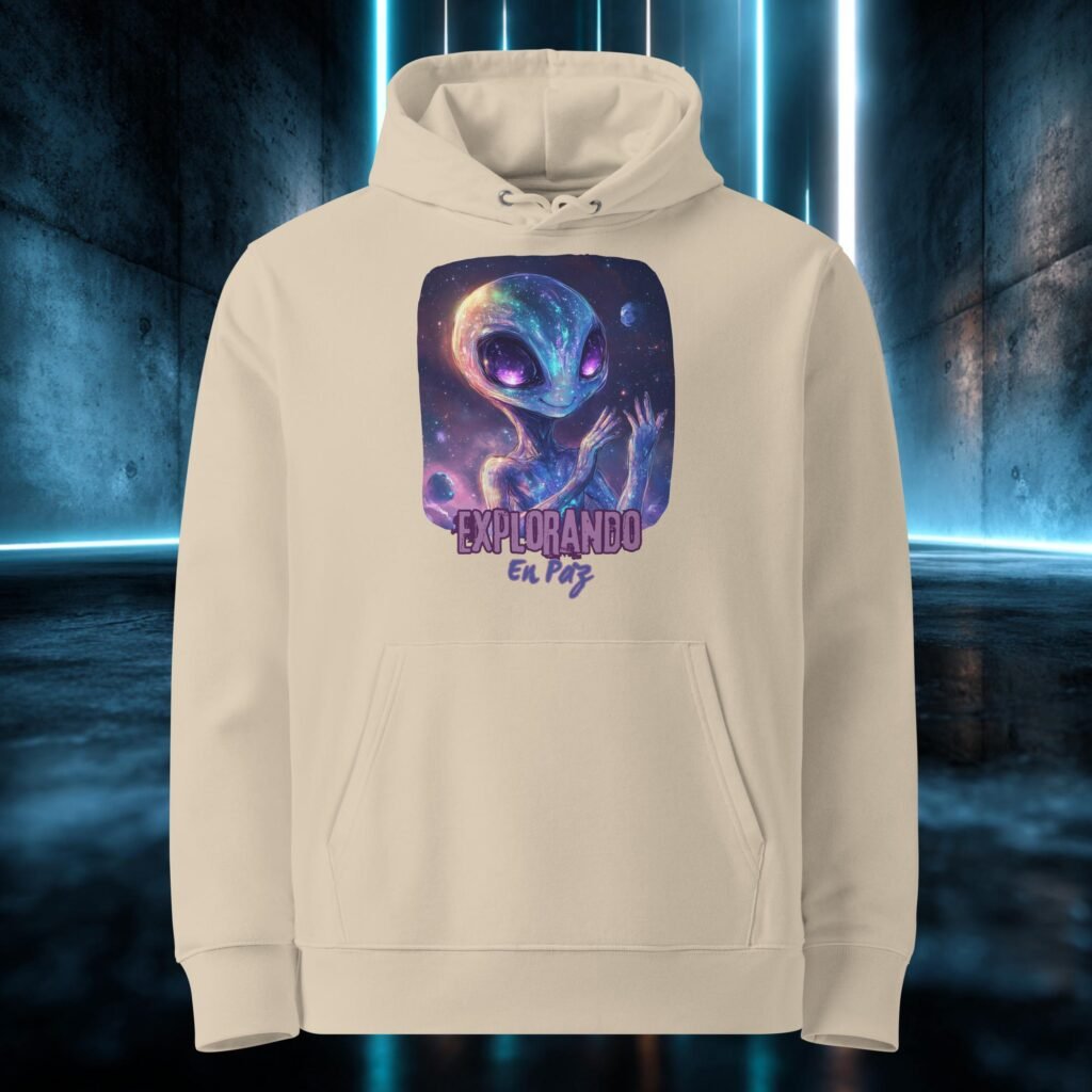 Sudadera orgánica con diseño Explorando en Paz