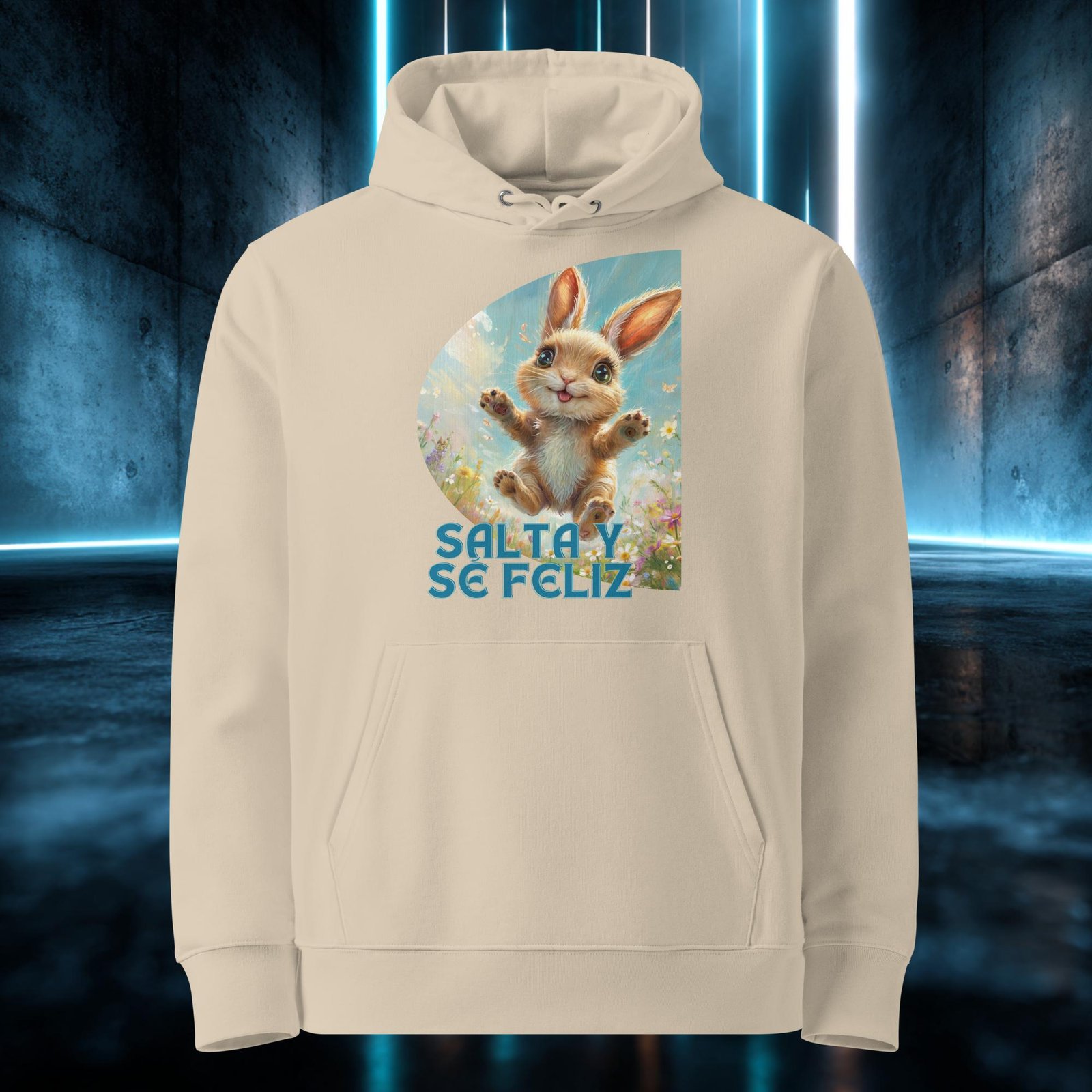 Sudadera orgánica con diseño Salta y Sé Feliz — color 2