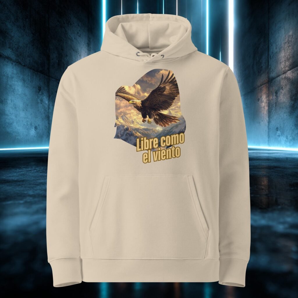 Sudadera orgánica con diseño Libre Como el Viento